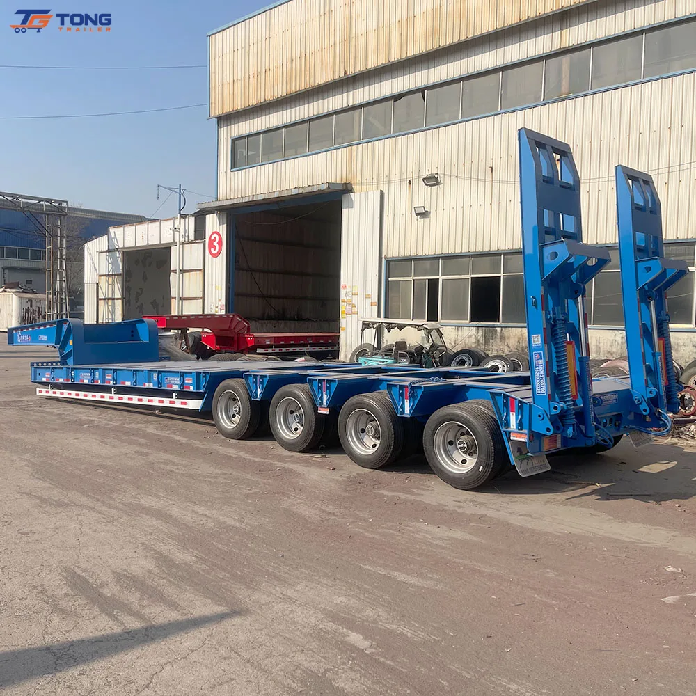 100 Ton 4-Axle Lowbed Semi Trailer for Machinery gallery 2