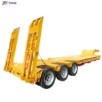 100t lowbed semi trailer 5 axle hydraulic flatbed gallery 1
