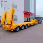 100t lowbed semi trailer 5 axle hydraulic flatbed gallery 4
