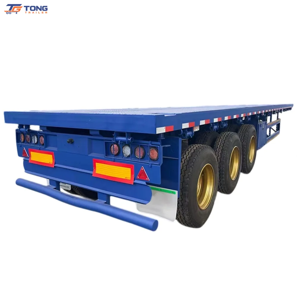 3 Axle 40ft Flatbed Semi Trailer 30000kg Payload gallery 2