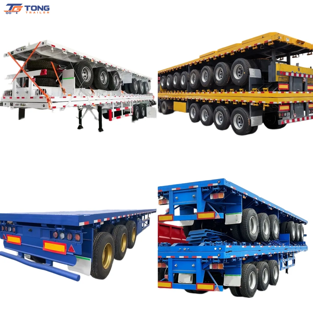 3 Axle 40ft Flatbed Semi Trailer 30000kg Payload gallery 3