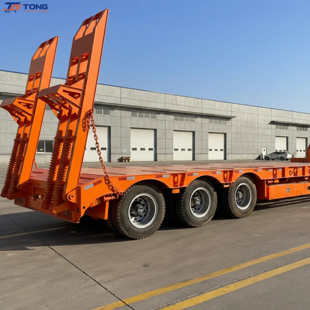 3 axle 50 ton lowbed trailer for heavy machinery