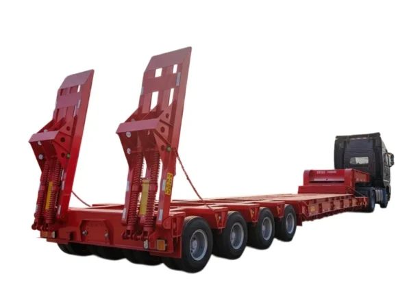 3-Axle 60T Gooseneck Lowbed Semi Trailer
