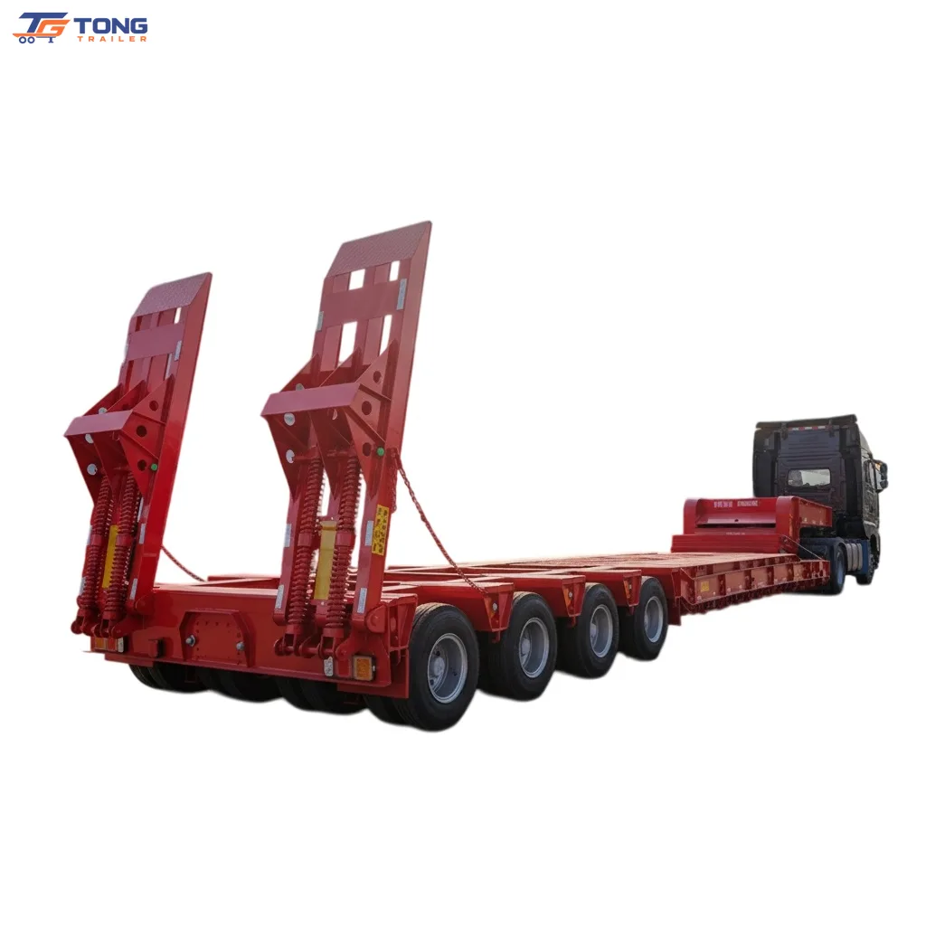 3-Axle 60T Gooseneck Lowbed Semi Trailer
