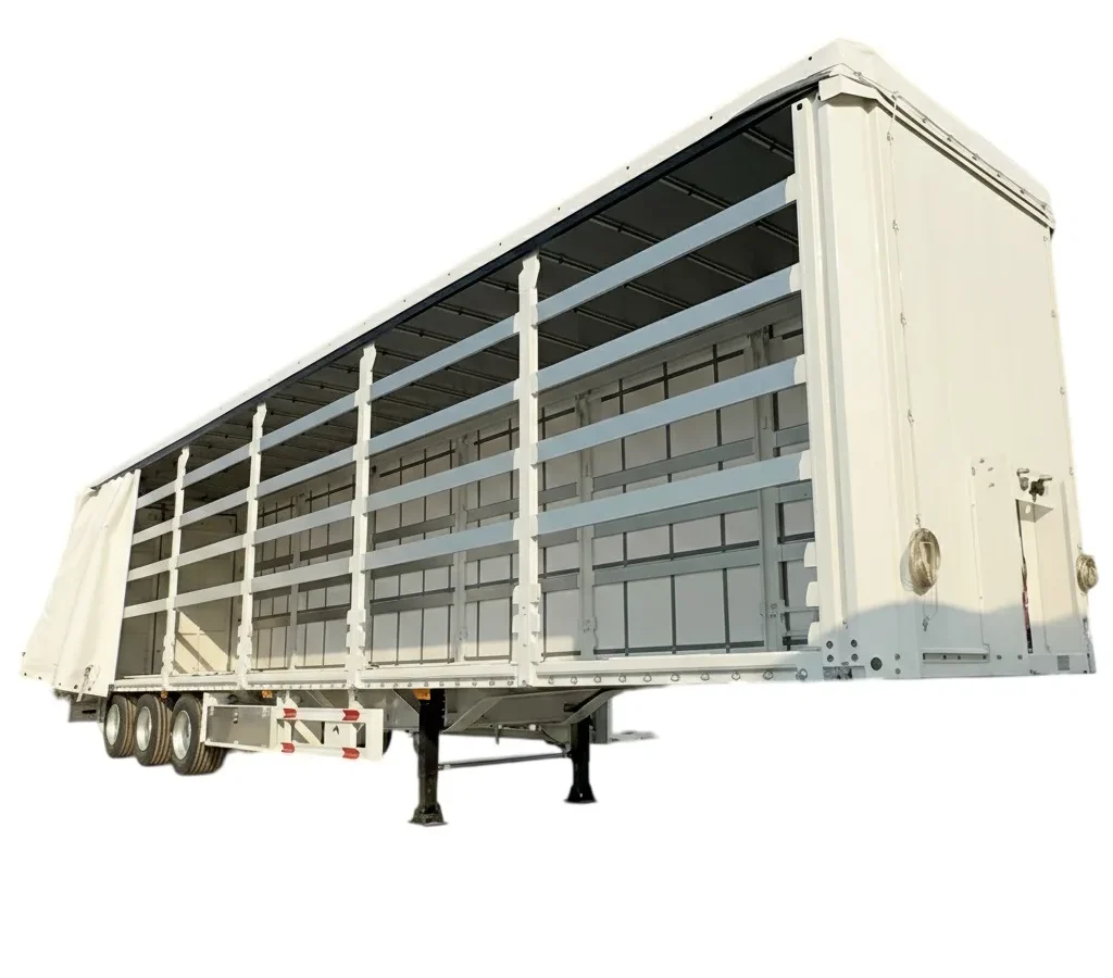 3 Axle Curtain Side Semi Trailer for 60T-150T Payload