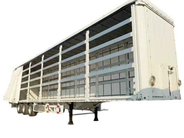 3 Axle Curtain Side Semi Trailer for 60T-150T Payload