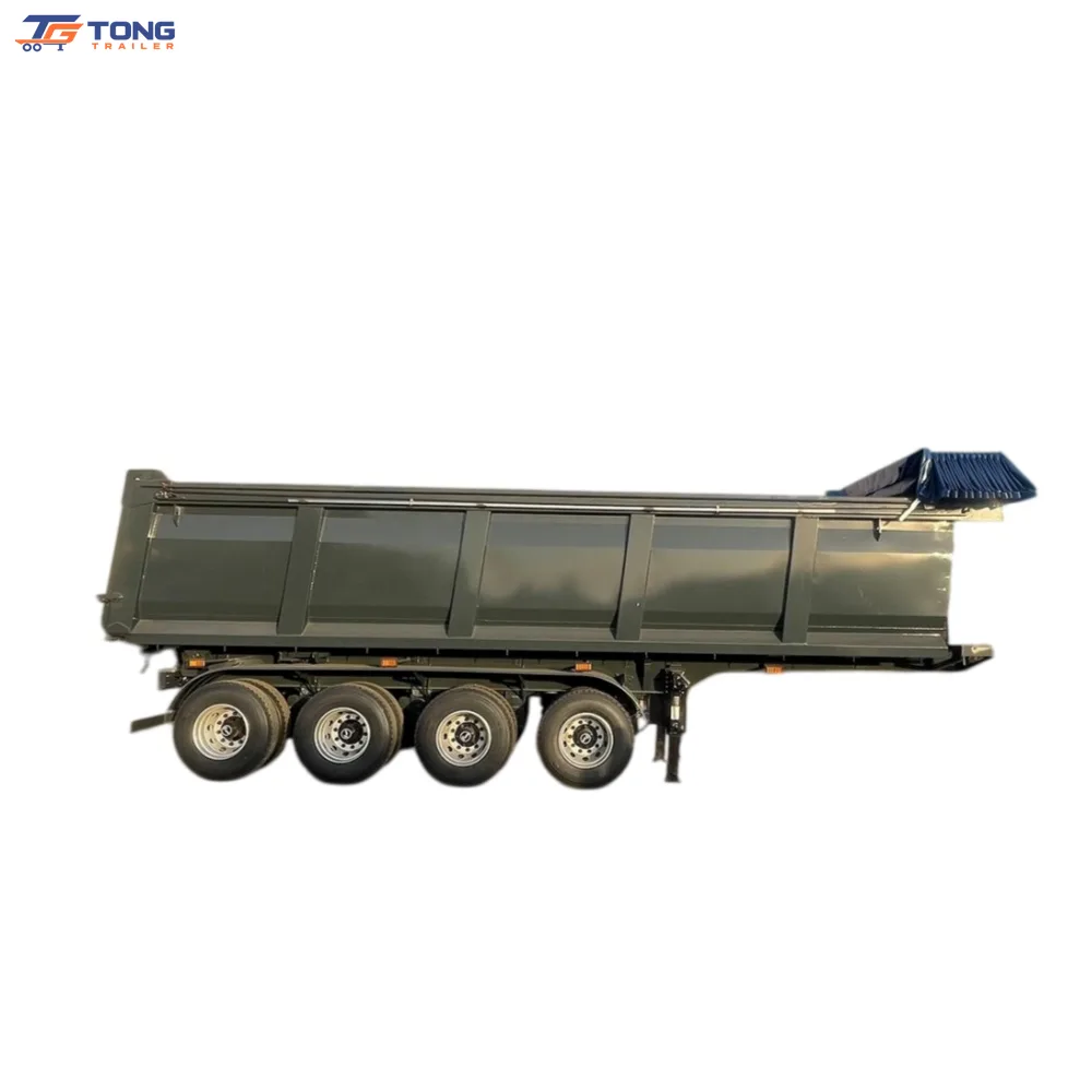 3 Axle Dump Semi Trailer | 30 Ton Heavy Duty Mining Tipper gallery 3