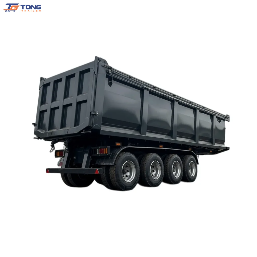 3 Axle Dump Semi Trailer | 30 Ton Heavy Duty Mining Tipper gallery 5