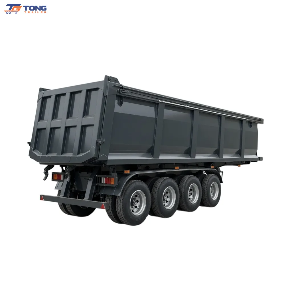 3 Axle Dump Semi Trailer | 30 Ton Heavy Duty Mining Tipper gallery 6