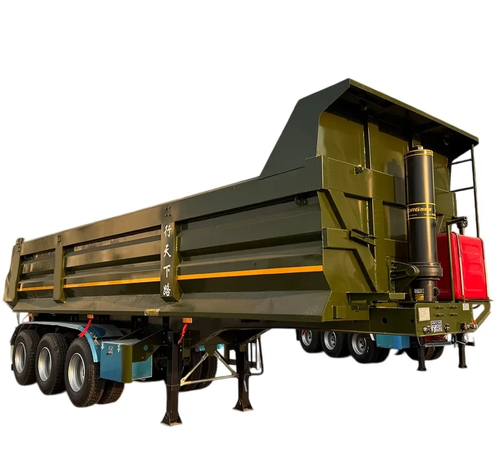 3 Axle Dump Semi Trailer 40-60 Ton Steel Hydraulic Tipping