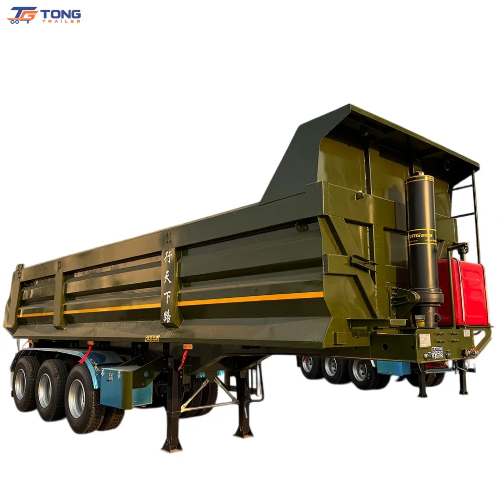 3 Axle Dump Semi Trailer 40-60 Ton Steel Hydraulic Tipping