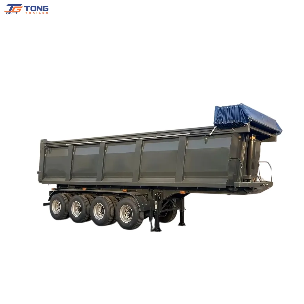 3 axle dump semi trailer | 40-60 Ton Steel Rear Tipper gallery 1