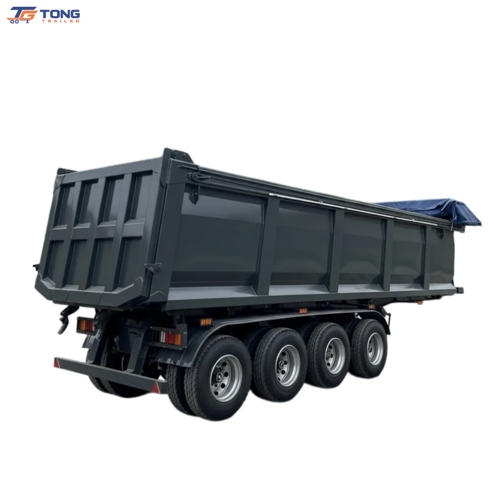 3 axle dump semi trailer | 40-60 Ton Steel Rear Tipper gallery 2