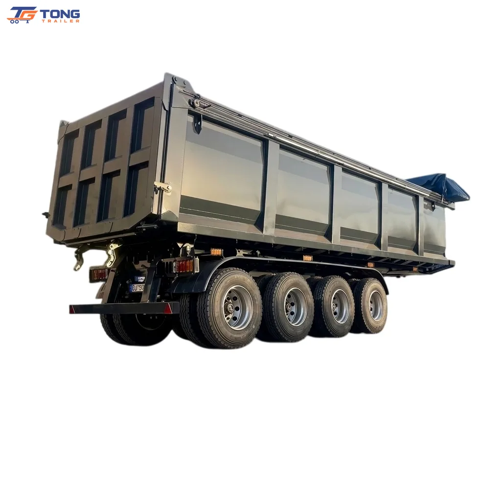 3 Axle Dump Semi Trailer for 40-60 Ton Ore Hauling gallery 1