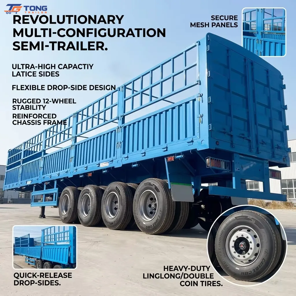 3-Axle Fence Semi Trailer 60-150T High Payload gallery 2