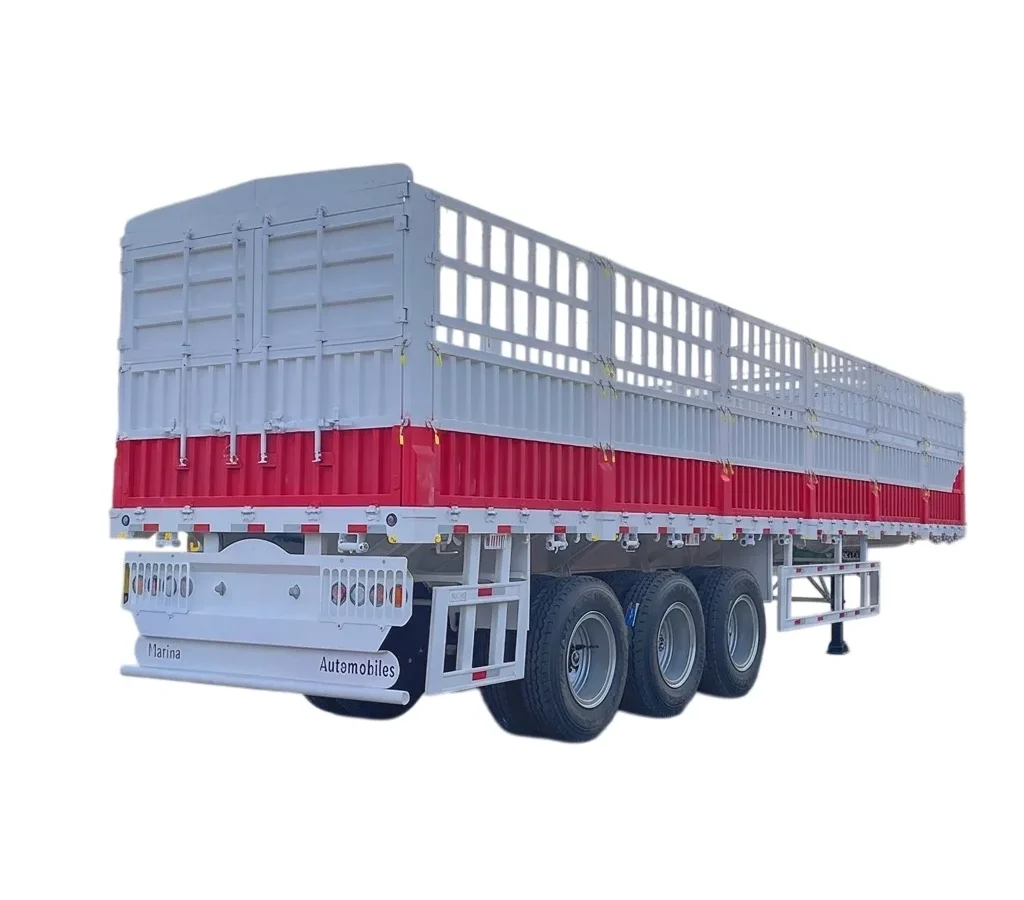 3 axle fence semi trailer 60-150T steel frame factory price