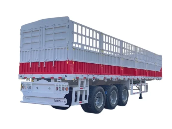 3 axle fence semi trailer 60-150T steel frame factory price