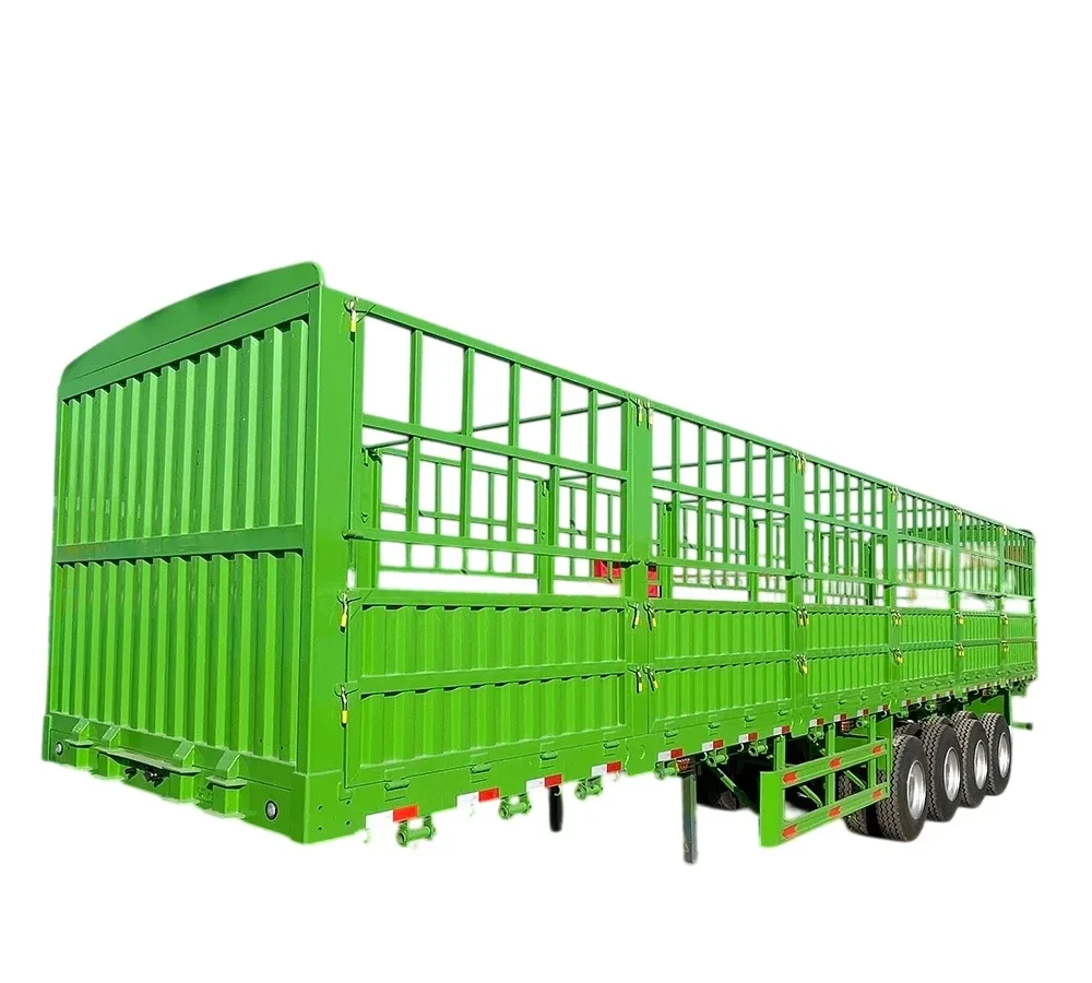 3 Axle Fence Semi Trailer 60T-150T Open Side Wall