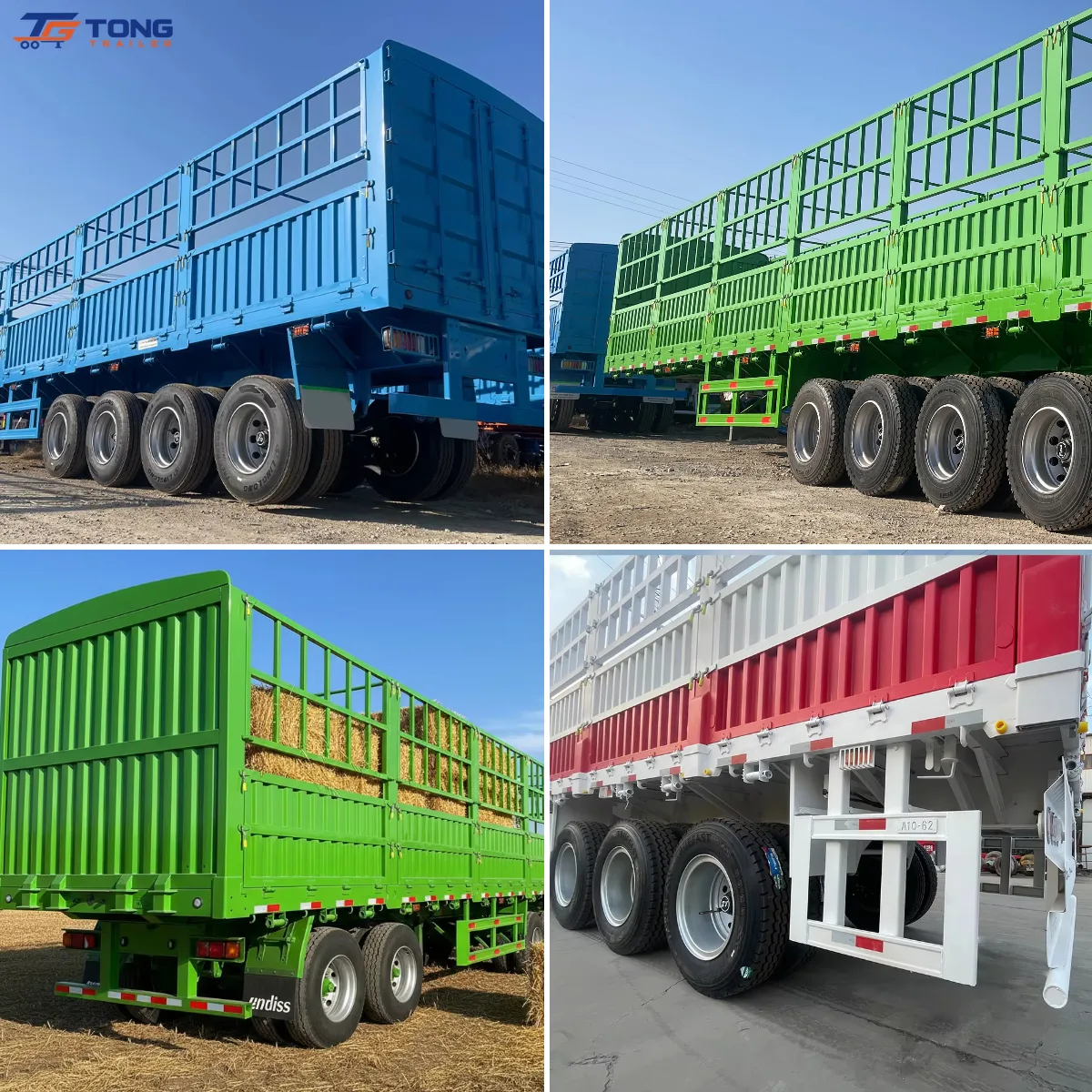 3 Axle Fence Semi Trailer 60T-150T Open Side Wall gallery 3