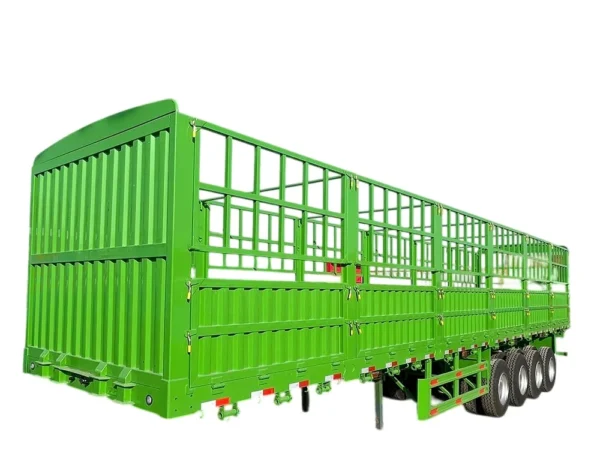 3 Axle Fence Semi Trailer 60T-150T Open Side Wall
