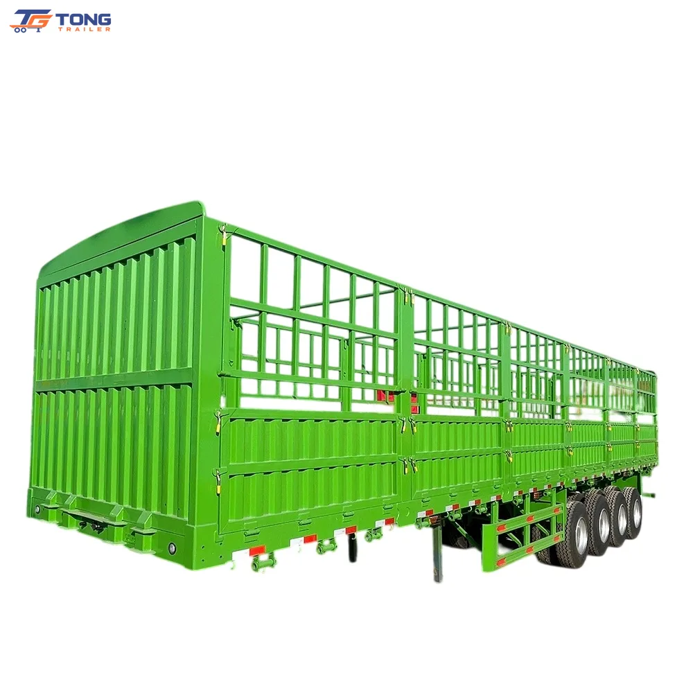 3 Axle Fence Semi Trailer 60T-150T Open Side Wall