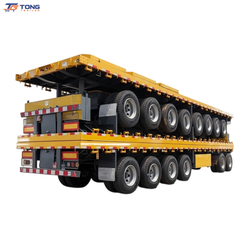 3 axle flatbed semi trailer 12500 mm 30000 kg payload gallery 1
