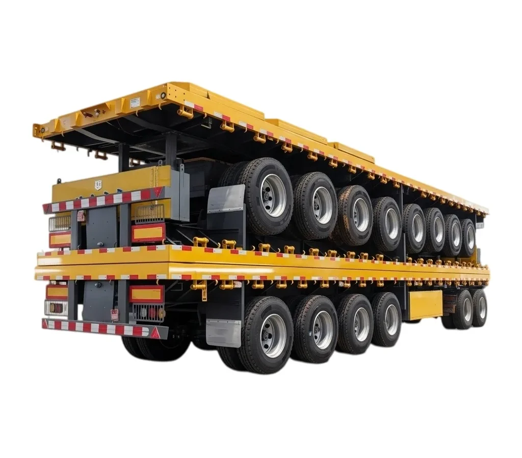 3 axle flatbed semi trailer 12500 mm 30000 kg payload