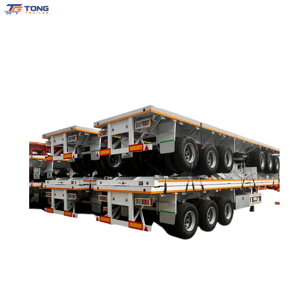 3 Axle Flatbed Semi Trailer 30 Ton gallery 1