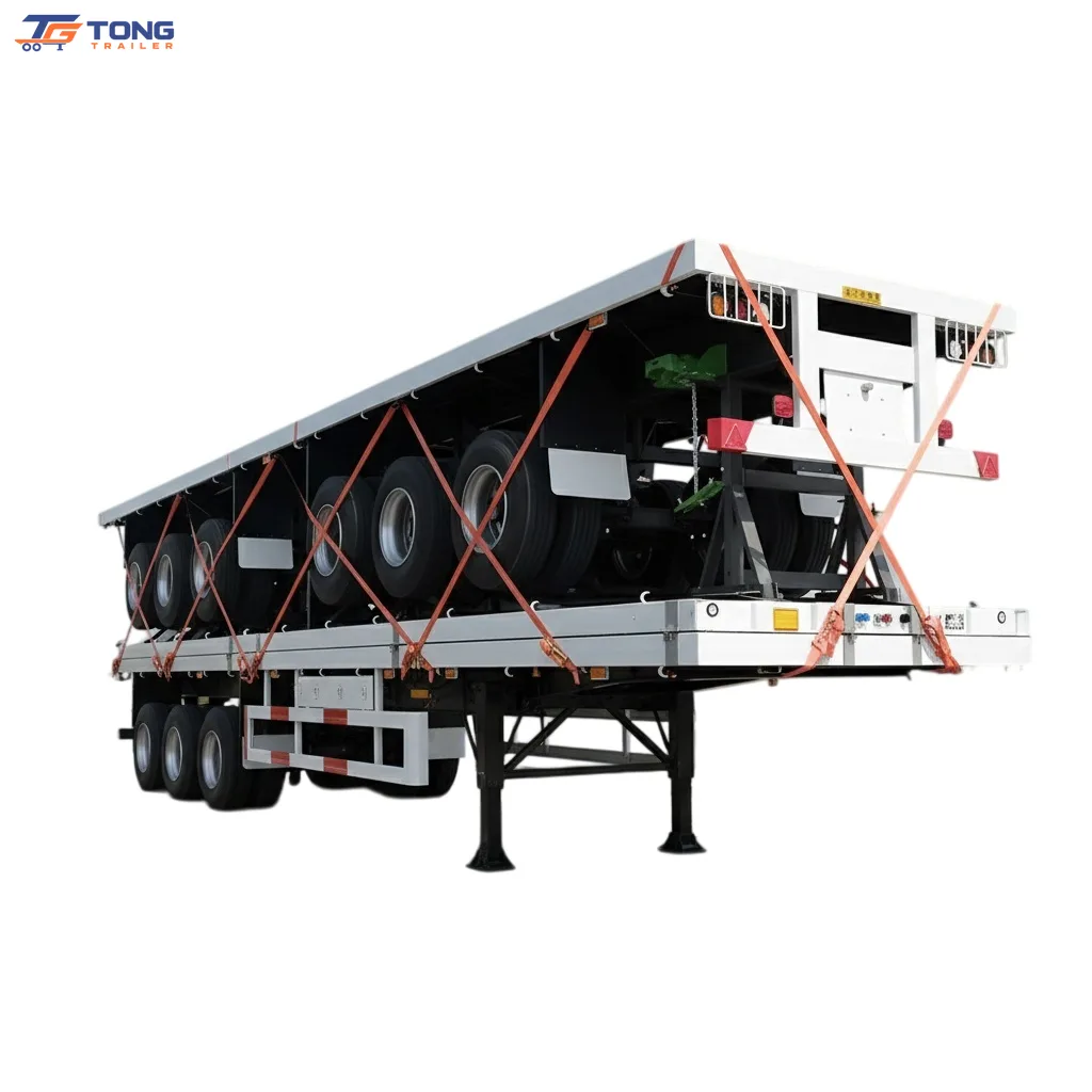 3 Axle Flatbed Semi Trailer 30000kg Payload gallery 2