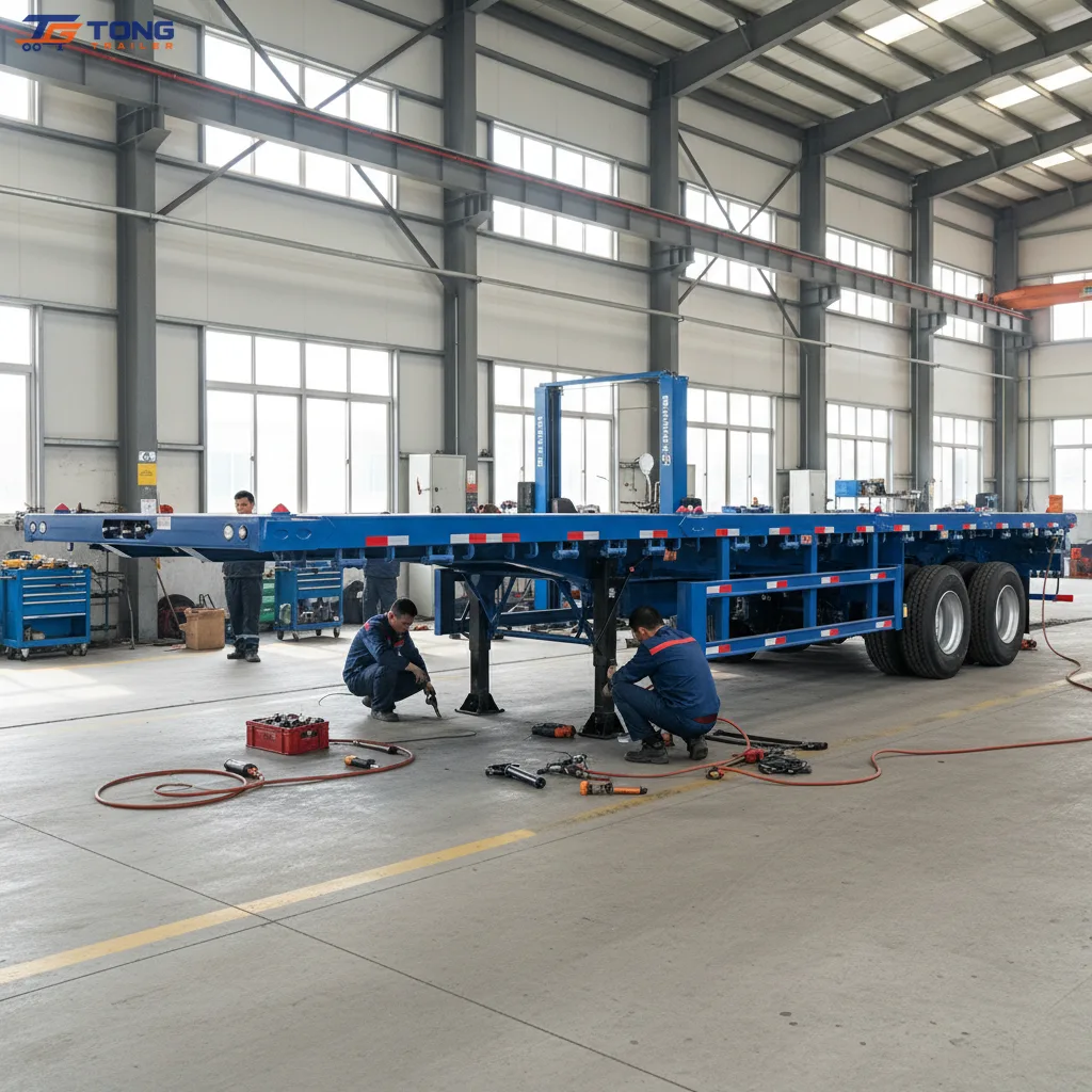 3 Axle Flatbed Semi Trailer 30000kg Payload gallery 3