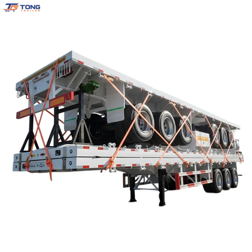 3 Axle Flatbed Semi Trailer 30000kg Payload gallery 4