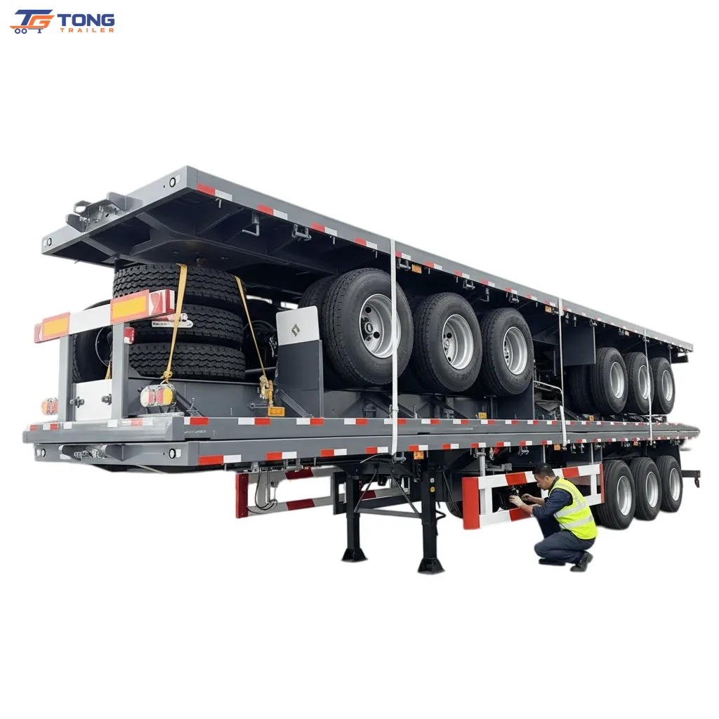 3 Axle Flatbed Semi Trailer 30000kg Payload gallery 5