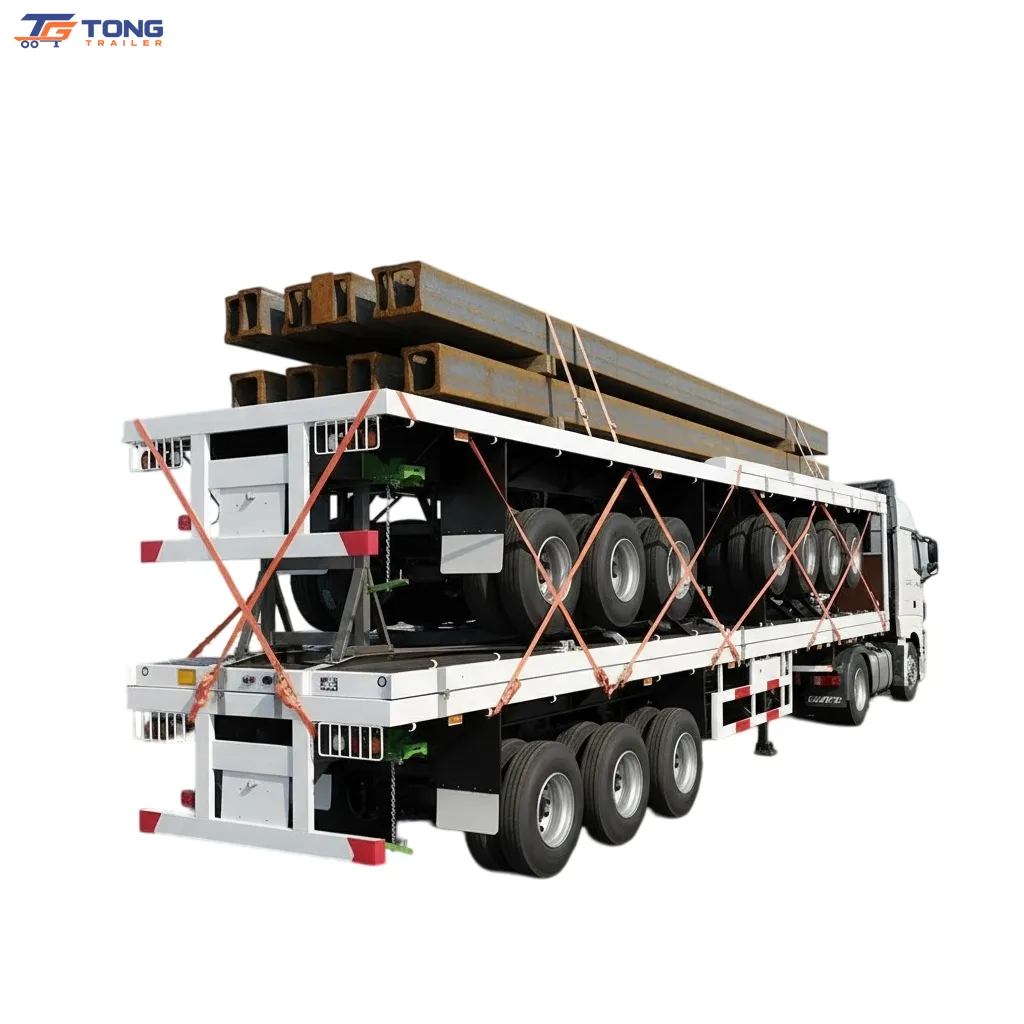 3 Axle Flatbed Semi Trailer 30000kg Payload gallery 6
