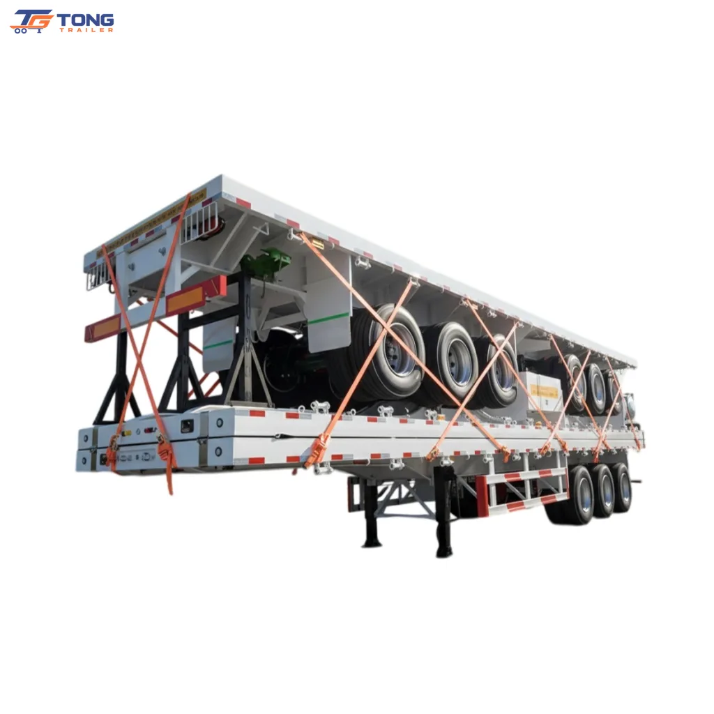 3 axle flatbed semi trailer 30000kg payload steel deck gallery 1