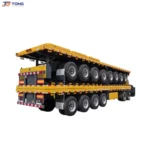 3 Axle Flatbed Semi Trailer 30T Steel Deck Container gallery 3