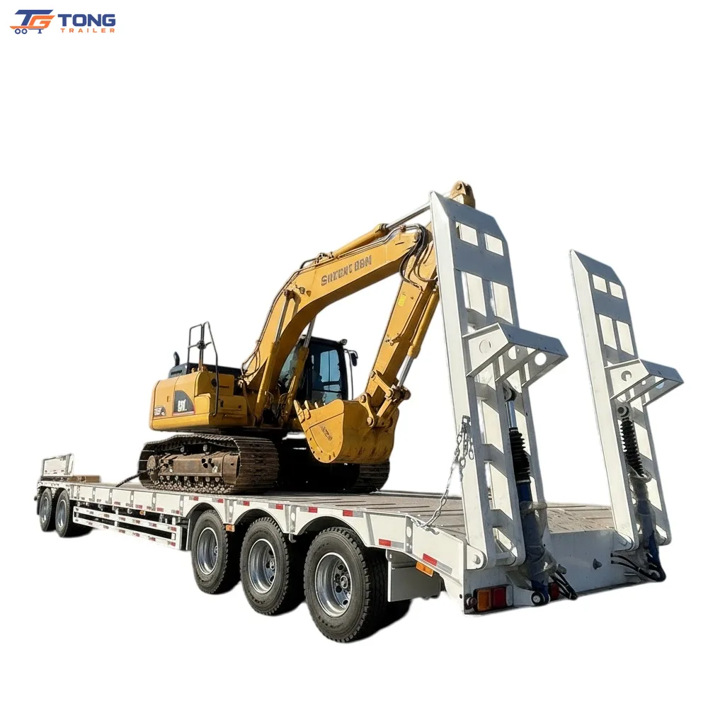 3 Axle Flatbed Semi Trailer 40 Ton Container Deck for Sale