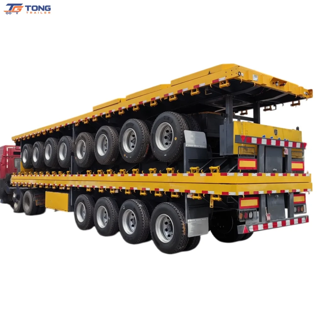3 Axle Flatbed Semi Trailer 40ft Container Heavy Duty