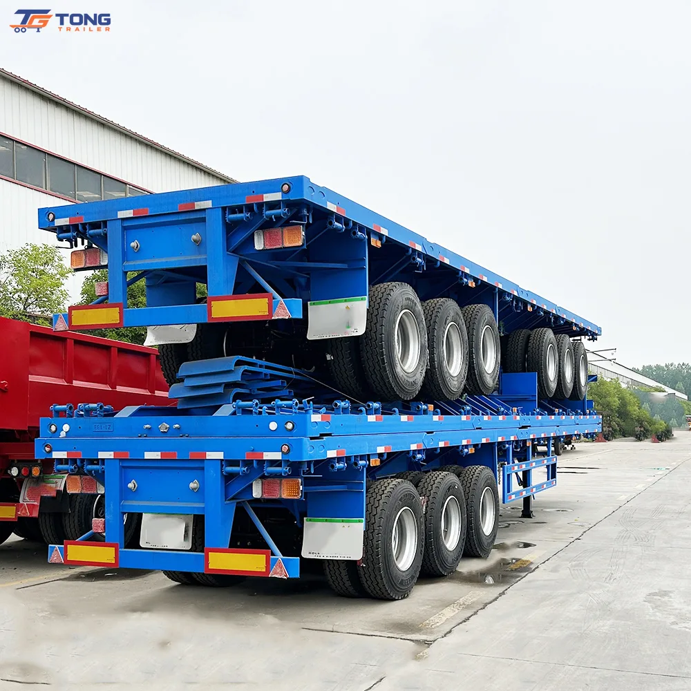 3 Axle Flatbed Semi Trailer 40ft Container Heavy Duty gallery 3