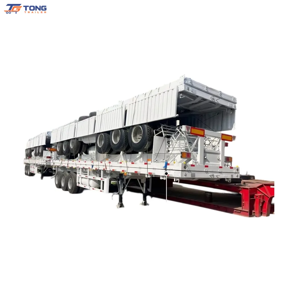 3 Axle Flatbed Semi Trailer 40ft Steel Platform 30T Payload gallery 1