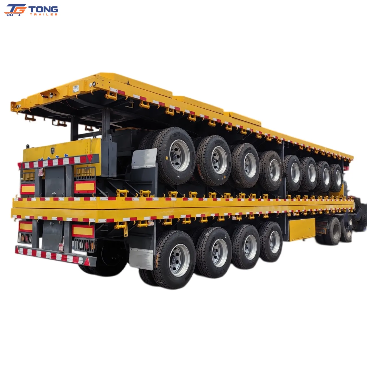 3 Axle Flatbed Semi Trailer 40ft Steel Platform 30T Payload gallery 2