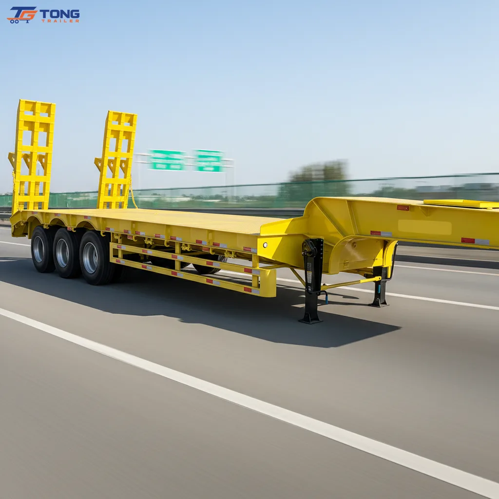 3 axle flatbed semi trailer 60T container transport gallery 2