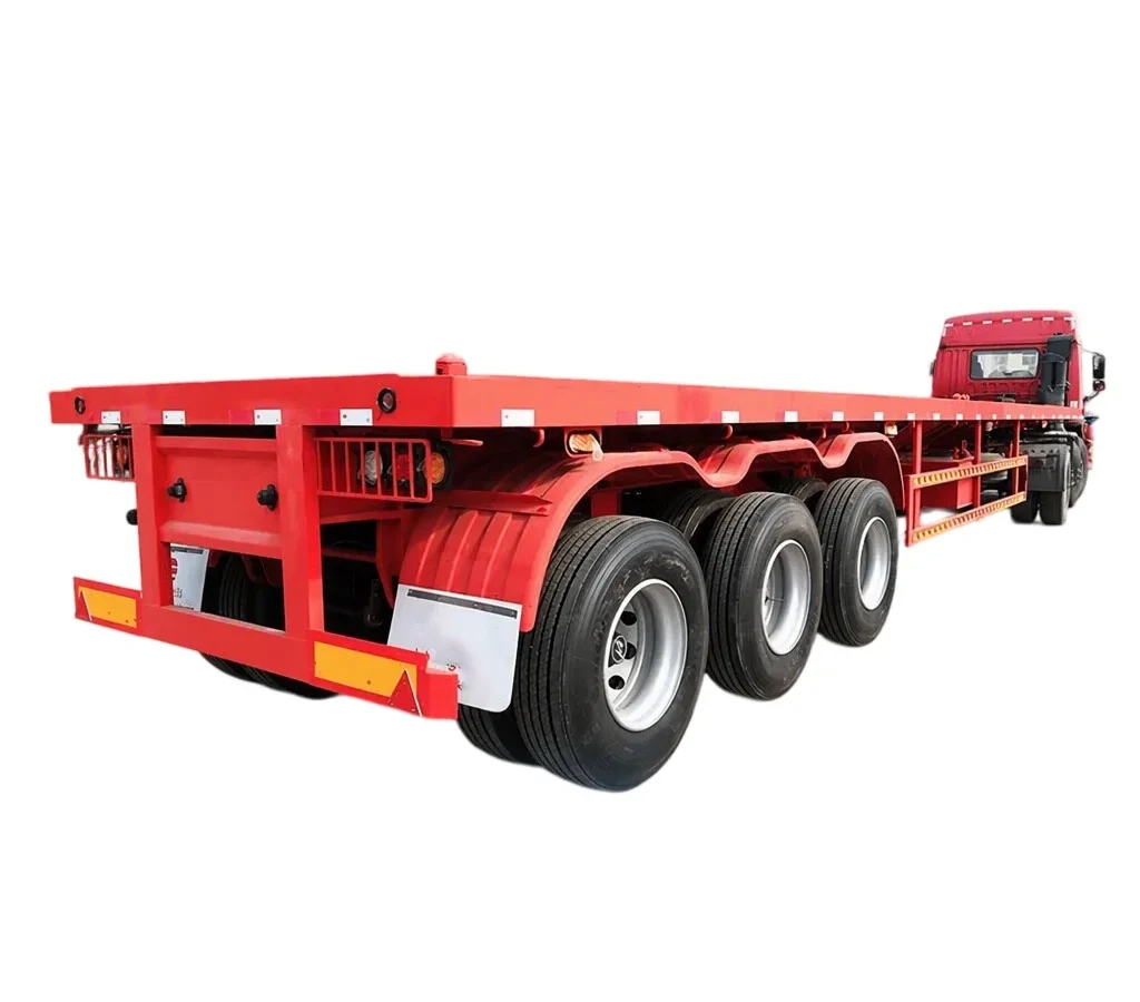 3 Axle Flatbed Semi Trailer for Container Transport 30T