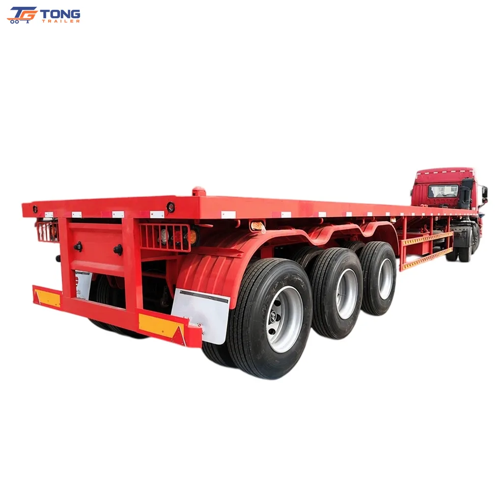3 Axle Flatbed Semi Trailer for Container Transport 30T