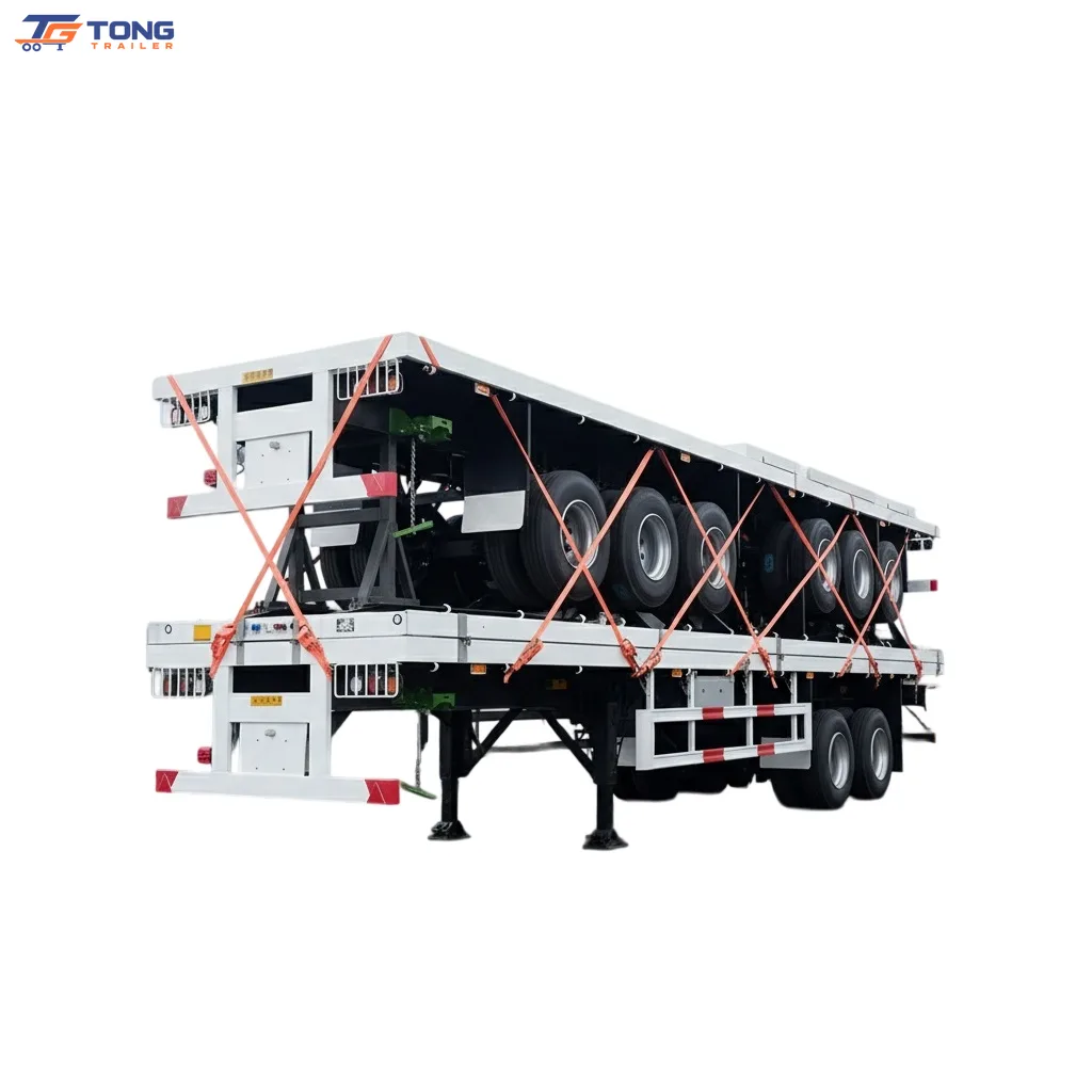 3 axle flatbed semi trailer for Heavy Cargo Transport gallery 3