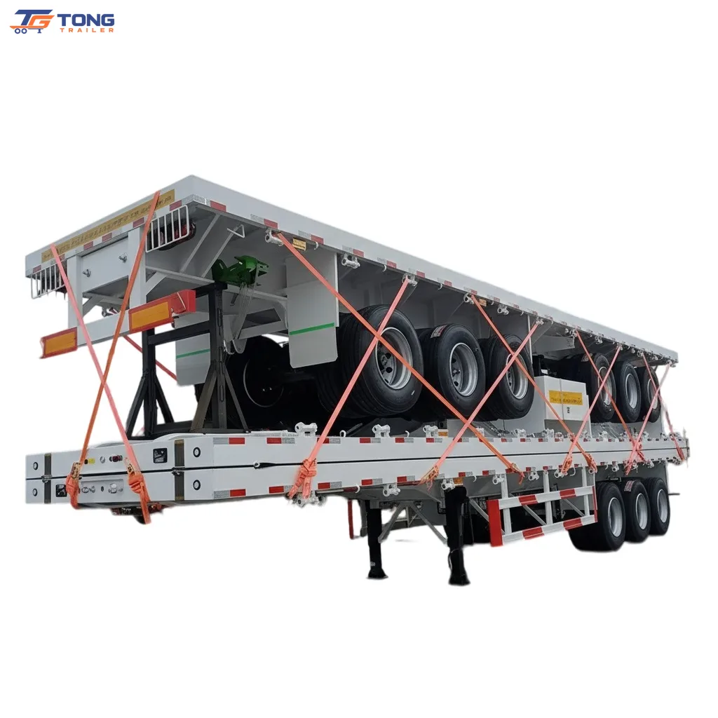 3 axle flatbed semi trailer for Heavy Cargo Transport gallery 4