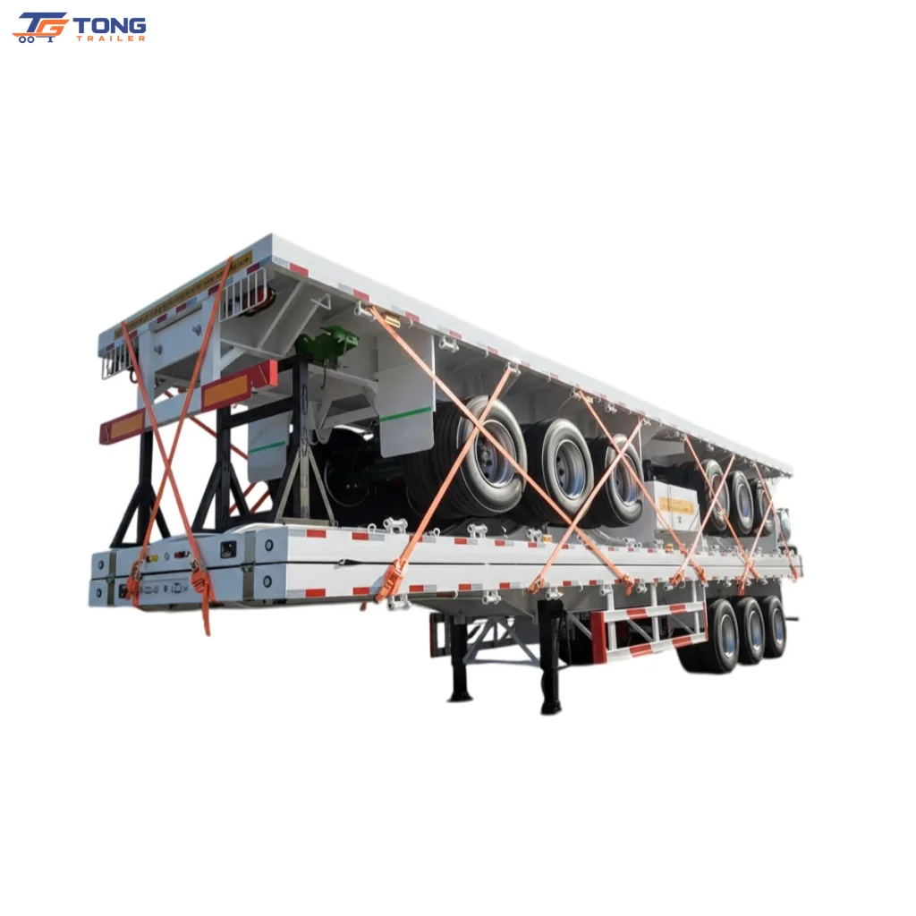3 axle flatbed semi trailer for Heavy Cargo Transport gallery 5