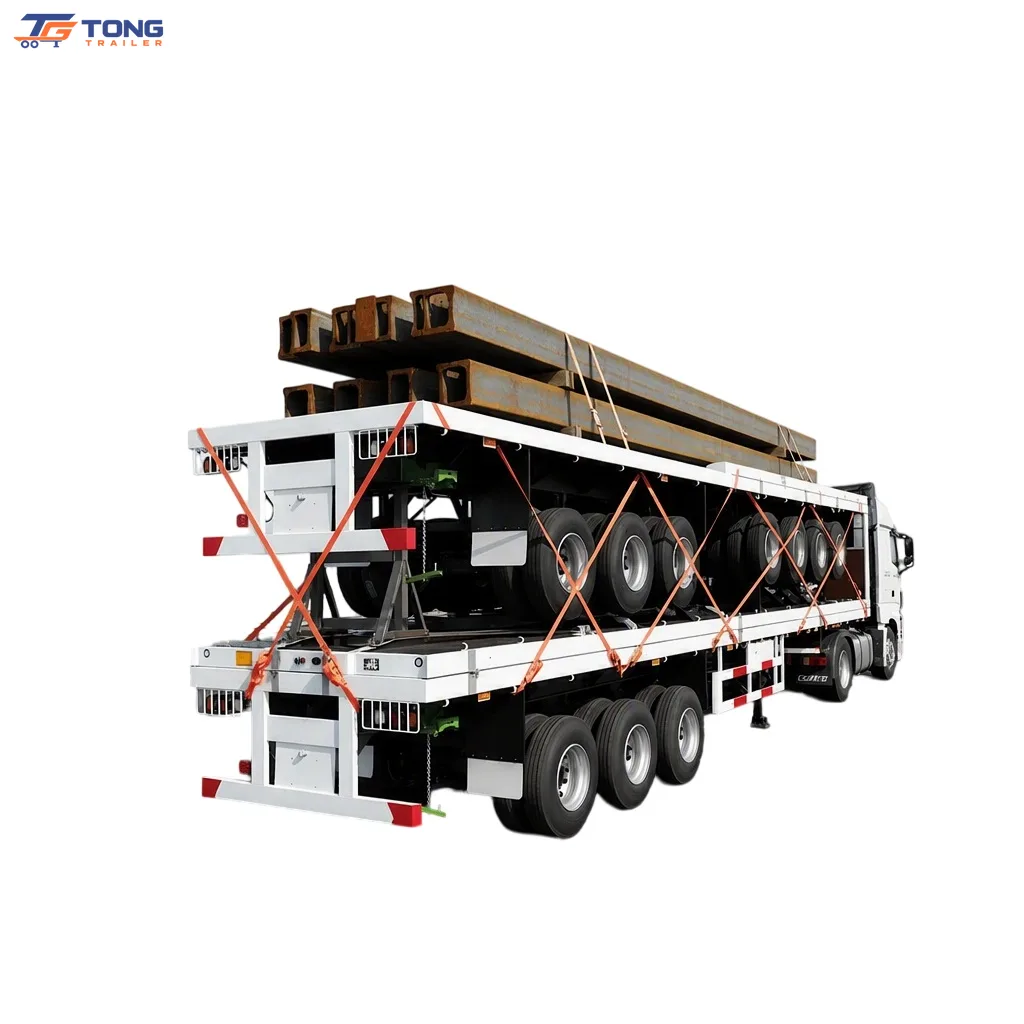 3 axle flatbed semi trailer for Heavy Cargo Transport