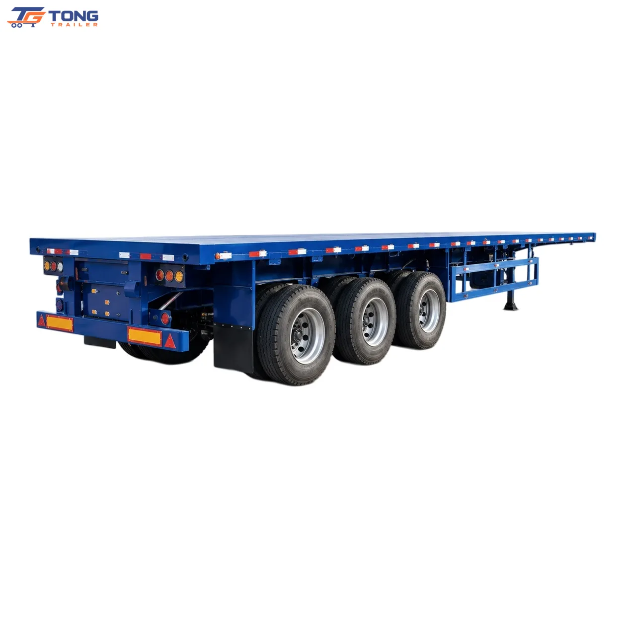 3 Axle Flatbed Semi Trailer for Heavy Load Transport gallery 1