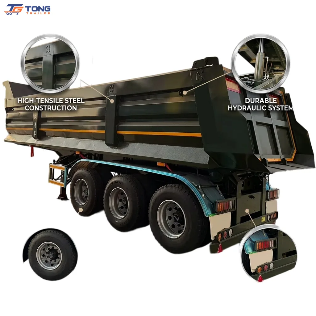 3 Axle Hydraulic Dump Semi Trailer | 30T Steel Tipper gallery 1