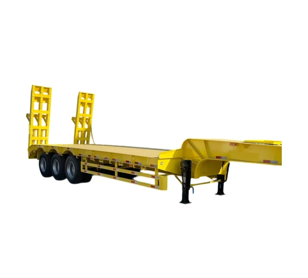 3 Axle Low Bed Semi Trailer 60T Gooseneck Lowboy